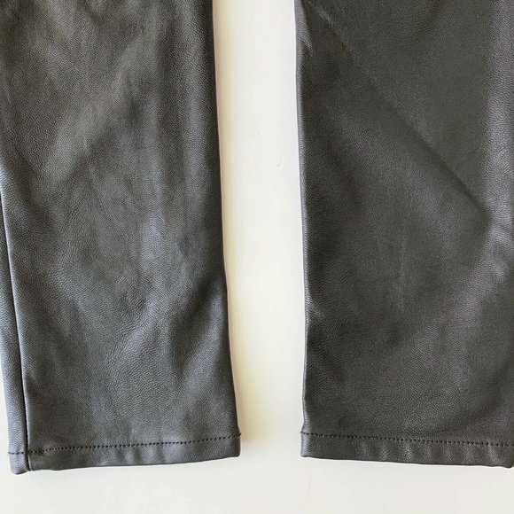 Faux Black Leather Skinny Pants Side Zip Leggings - Picture 6 of 10
